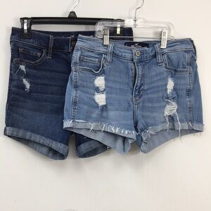 Hollister Women's Denim Shorts Bundle of 2 Size 3/26 EXCELLENT Condition
